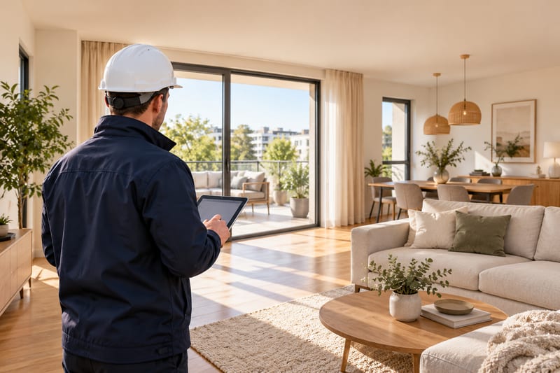 Expert dans un appartement lumineux
